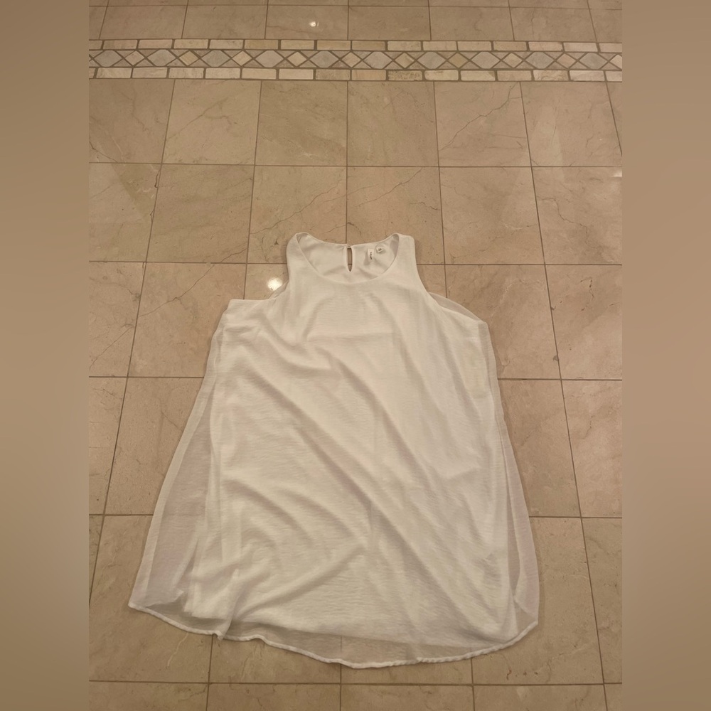 Tacera Women's Sleeveless White Button Back Blouse